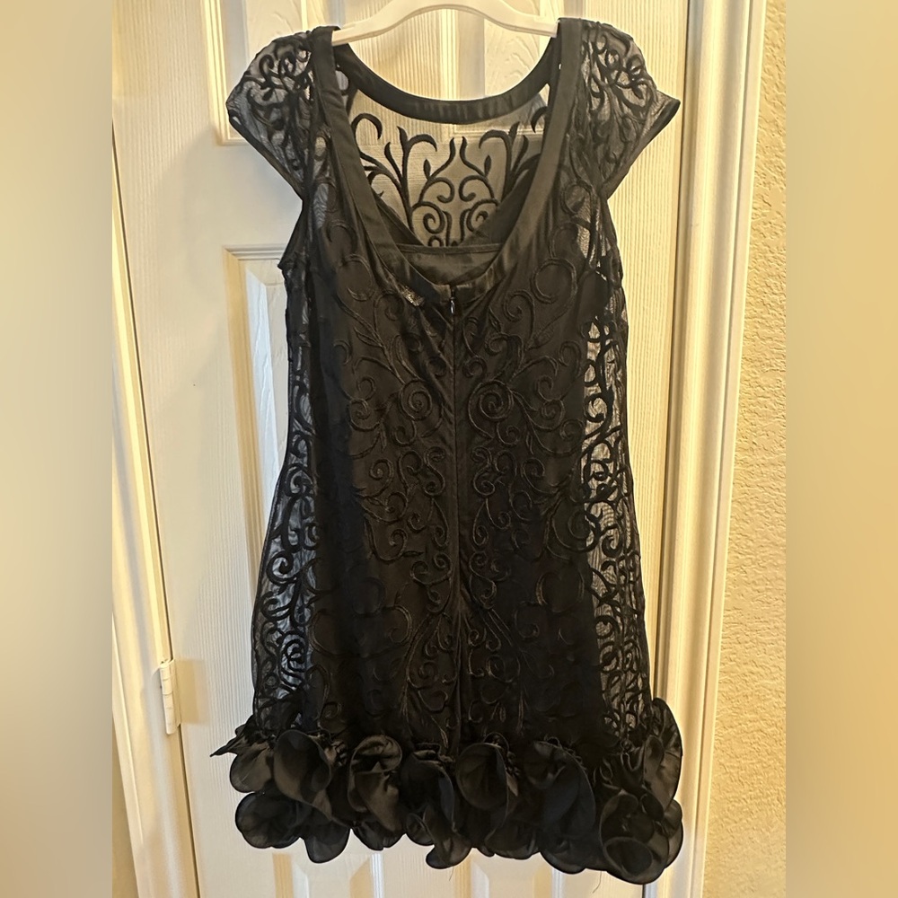 GUESS Black Sheer Embroidered Mini Dress - Picture 4 of 4